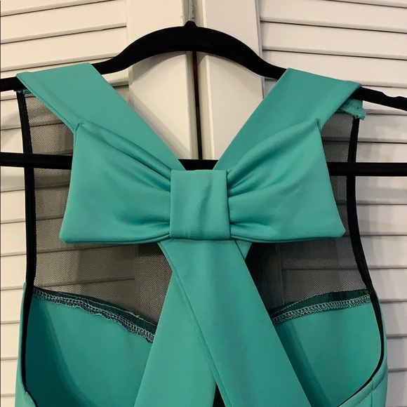 Windsor Dresses Windsor Teal Skater Dress With Bow Back Poshmark